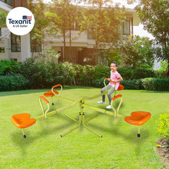 Kids Seesaw Playground Equipment Swivel Teeter Totter with 360 Degree Rotating,