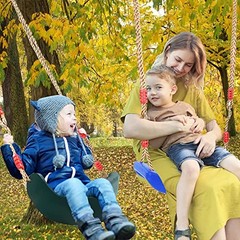 Swings for Kids, Plastic Swing Seat with Rope Kids Tree Swing Set Blue