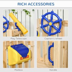Wooden Toddler Playground with Baby Swing Set, Ages 1.5-4, Natural