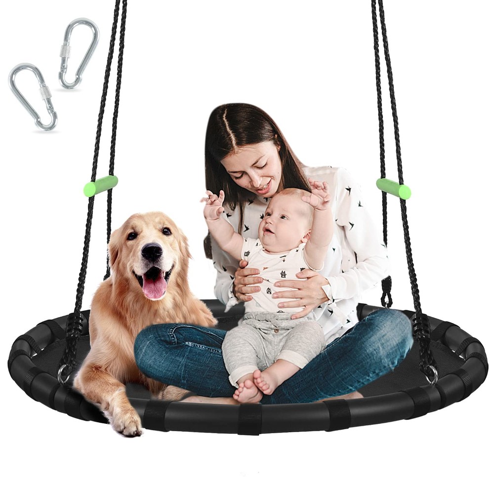 Tree Swing with PP Mat – Durable, Safe, and Easy to Install,Black Outdoor Sau…