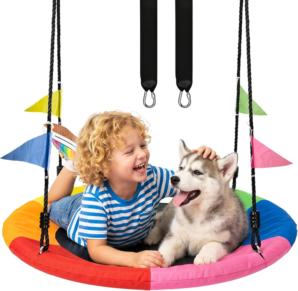 Tree Swing, 24 Inch Saucer Swing for Kids, 900Lbs Weight Capacity, with Adjustab