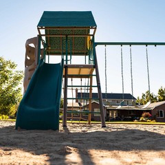 New Lifetime Big Stuff Deluxe Swing Set + 2 Slides, Monkey Bars Outdoor Kids Fun