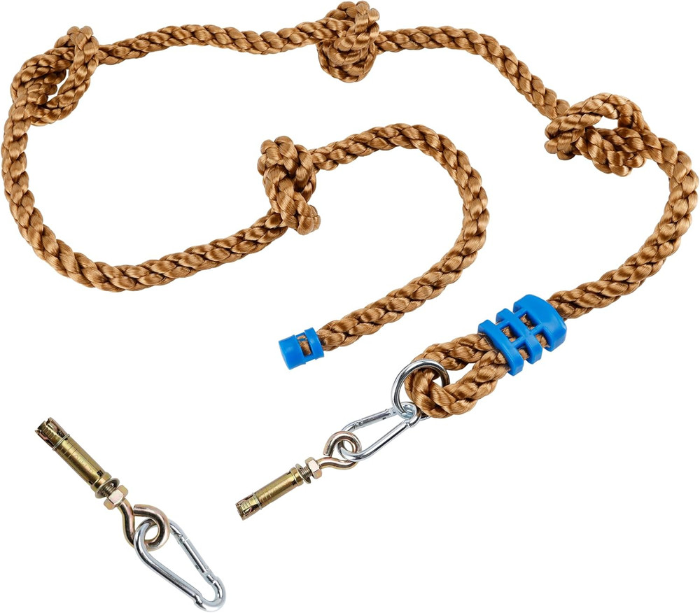 Climbing Rope for Kids, 8.2 FT Long with 4 Knotted Steps, Playground Accessories