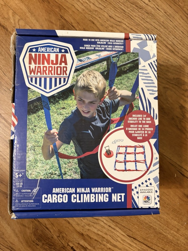 American Ninja Warrior Cargo Climbing Net 7′ x 4′ Indoor/Outdoor