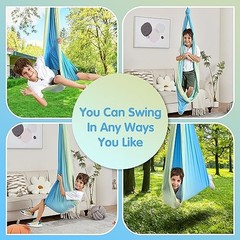 Sensory Swing, Indoor & Outdoor Sensory Swing for Kids & Adults, Double Yellow
