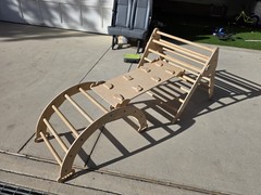 Montessori Climber Pikler Triangle Ramp Arch Set Natural Wood Finish