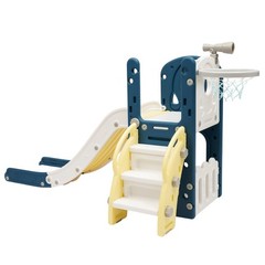 Toddler Slide And Climber Dome Play Set Indoor Outdoor Blue Yellow Kids Toy