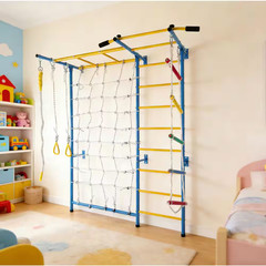 Multicolor Playground Laddeer Wall Gym with Monkey Bars, Rope Ladder, Rope Wall