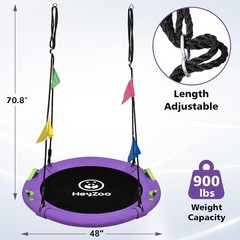 48 inch Tree Swing Larger Saucer Flying Swing Whole Family 900lbs Weight