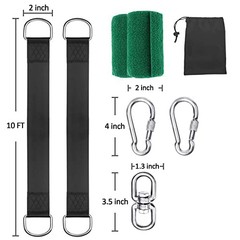 Safe Tree Swing Hanging Straps Kit, 3FT//15FT/20FT, Heavy Duty Holds 10FT black