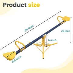 Teeter Totter 360 Degree Rotating Seesaw for Kids Outdoor Ages 4-12 Sit Spin