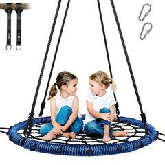 Trekassy 40″ Spider Web Saucer Tree Swing for Kids & Adults – Blue