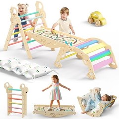 Foldable Montessori Climber 10 in 1 Rainbow Valley Playground