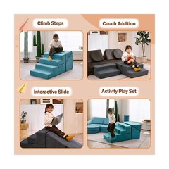 Jela Toddler Climbing Toys Indoor Playset, Safe Soft Foam Climbing Blocks wit…