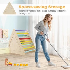 5 in 1 Montessori Triangle Set 3PCS Wooden Toddler Climbing Playset w/ Nesting