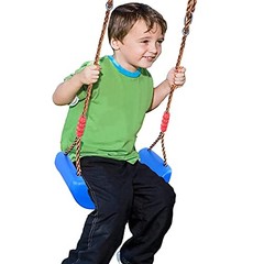 Swings for Kids, Plastic Swing Seat with Rope Kids Tree Swing Set Blue