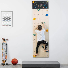 Rock Climbing Wall for Kids | Indoor Playground Play Gym Set with Drawing Blackb