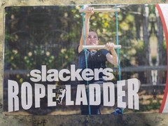 Slackers 8ft Rope Ladder Solid Wood Rungs For Ages 5+ Play In The Air New