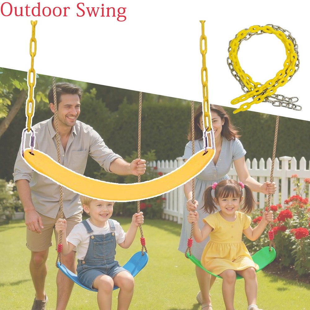 Heavy Duty Garden Swing Seat for Children Kids with Adjustable Reinforced Ropes