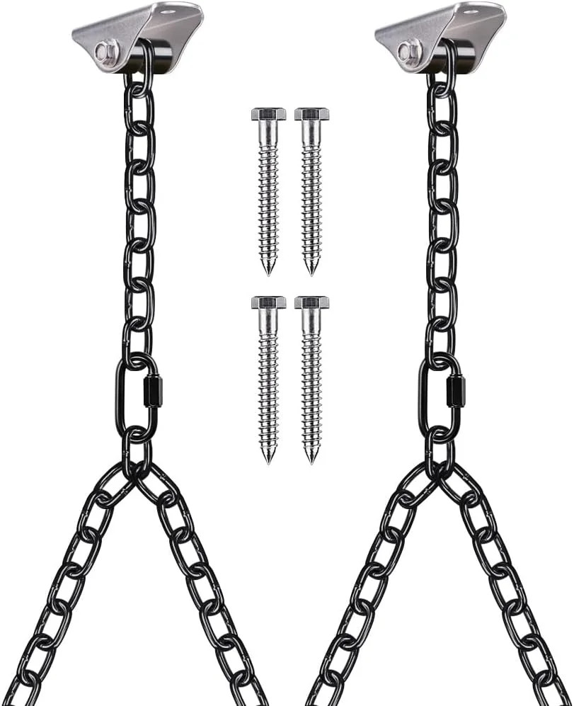 BeneLabel 2Pcs 81″ (6.75 ft) Heavy Duty Porch Swing Chain with Silent Swing Hang