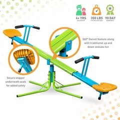 Toddler Island 360-Degree Heavy Duty Kids Swivel Seesaw, 175lb Weight Limit