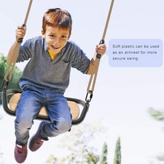 Heavy Duty Wooden Tree Swing for Kids & Adults, 500lbs Capacity, Adjustable