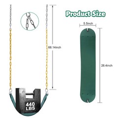 2Pcs Heavy-Duty Outdoor U-Swing Seats w/ Adjustable Chains, 660lb Capacity