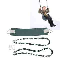 Outdoor EVA Soft Board Swing With Coated Chains Dark Green Easy To Install IQAK