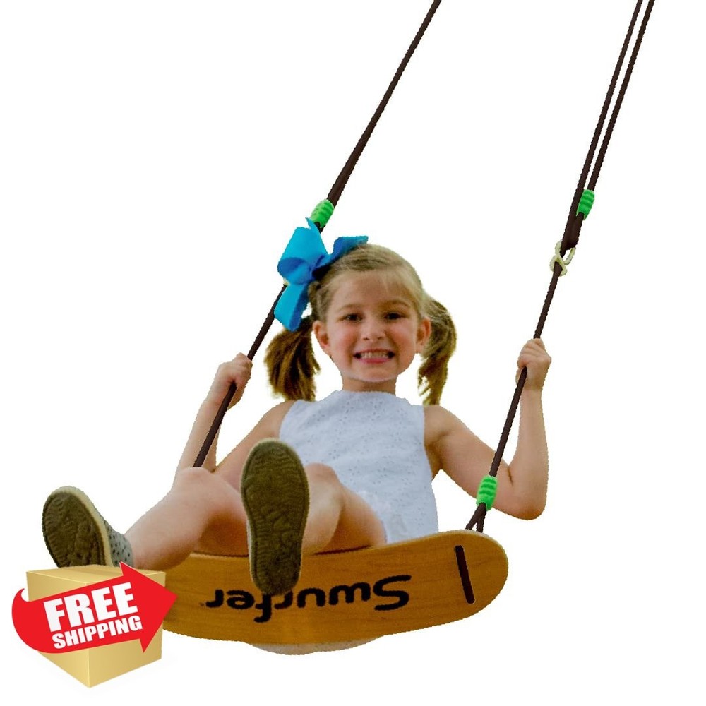 Swurfer Maple Wood Tree Swing Heavy Duty Rope