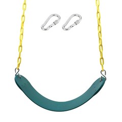 Heavy Duty 66″ Chain Plastic Coated Swing Seat Replacement for Outdoor Swing Set
