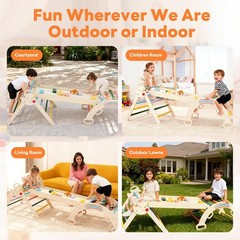 Toddler Climbing Toys and Play Structure Indoor,9-in-1Wooden Montessori Climbing