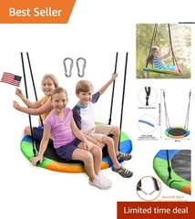 Durable 40 Inch Saucer Tree Swing – 600lbs Capacity Great for Family Bonding
