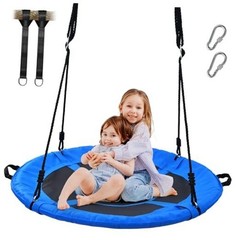 700lb Saucer Tree Swing for Kids Adults Outdoor Textilene with 2pcs 40″ Blue