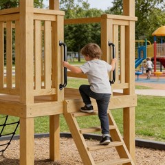 4 Pack Black 17”Metal Playground Safety HandlesFor Indoor & Ourdoor