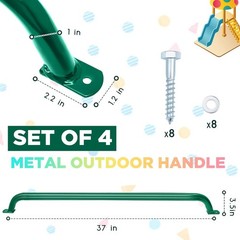 4 Pack Playhouse Ladder Handle 37 Inch Monkey Bars Green Metal Safety Handles…