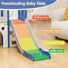 Toddler Slide Set, 8 in 1 Kids Slide with Climber, Indoor Outdoor Slide for 1-3
