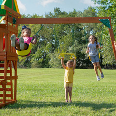 Cedar Wooden Swing Set Tucson Backyard Discovery Slide Rock Wall Kids Playground