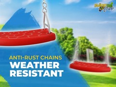 SWING SET STUFF INC. FLAT SEAT WITH 5.5 FT. UNCOATED CHAIN RED toy kids 0309