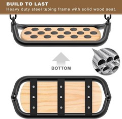 Wooden Swing Seat, Outdoor Tree Swings for Adults and Kids, Comfortable and N…