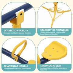 Teeter Totter 360 Degree Rotating Seesaw for Kids Outdoor Ages 4-12 Sit Spin