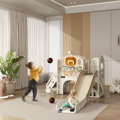 All-in-One Toddler Slide with Climber and Sports Activities 73 Inch Long