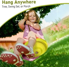 220lbs Capacity Yellow Tree Swing Disc – Fun for Kids 3-10, Easy Install