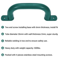 10” Green Playground Handles Safety Grab Bar Indoor & Outdoor 2pcs