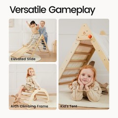 Tiny Land Wooden Climbing Set Pikler Triangle 7in1