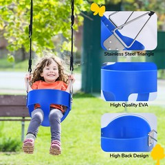 440lb 4 IN 1 Metal Swing Set Heavy-Duty Frame Backyard Kids Playset with 2 Seats