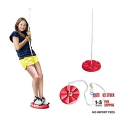 Red Heavy Duty Disc Tree Swing with Rope – DIY DIY Addition