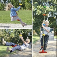 Tree Swing for Kids Disc Seat w/ Rainbow Climbing Rope & Carabiner Outdoor Fun