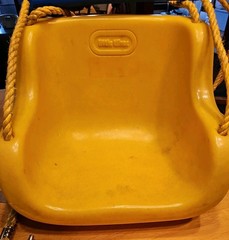 Little Tikes Vintage 1983 Toddler Swing Seat Yellow & Blue with Safety Belt