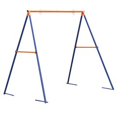 Powder-Coated Steel Swing Set Frame Stand Weatherproof MAX 220 LBs Kids