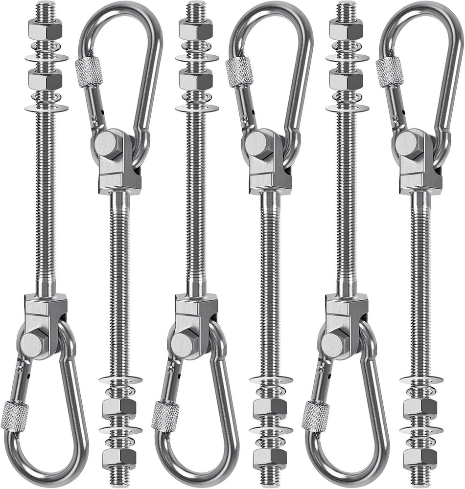 6Pcs Heavy Duty Swing Hangers 1500LB Capacity Stainless Steel Swing Set Hooks